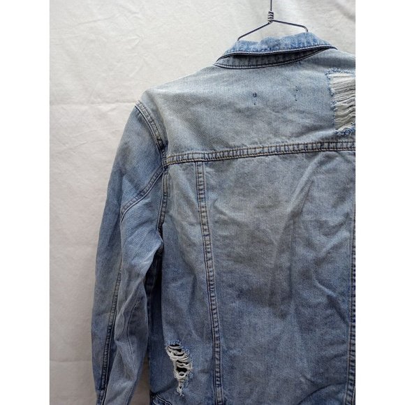 KUT From The Kloth AMELIA Distressed Denim Jean Jacket Size Medium - Picture 10 of 15